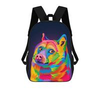 sinyumoney Mochila Infantil 3D Colorful Dog Portrait-10 Mochilas Estampadas Mochila Escolar Mochilas Escolares Ligeras Mochila Divertida Y Moderna Mochila De Día Para Estudiantes Para Niños 17inch