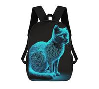 sinyumoney Mochila Infantil 3D Colorful Neon Cat Mochilas Estampadas Mochila Escolar Ligera Mochila Escolar Divertida Y Moderna Mochila De Día Para Estudiantes Para Niños 17inch