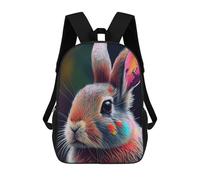 sinyumoney Mochila Infantil 3D Colorful Rabbit Animals Mochilas Estampadas Mochila Escolar Mochilas Escolares Ligeras Mochila Divertida Y Moderna Mochila De Día Para Estudiantes Para Niños 17inch