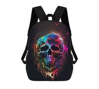 sinyumoney Mochila Infantil 3D Colorful Skull Artwork-4 Mochilas Estampadas Mochila Escolar Mochilas Escolares Ligeras Mochila Divertida Y Moderna Mochila De Día Para Estudiantes Para Niños 17inch