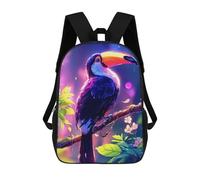sinyumoney Mochila Infantil 3D Colorful Toucan on Branch Mochilas Estampadas Mochila Escolar Mochilas Escolares Ligeras Mochila Divertida Y Moderna Mochila De Día Para Estudiantes Para Niños 17inch