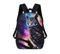 sinyumoney Mochila Infantil 3D Cosmic Owl Perch-1 Mochilas Estampadas Mochila Escolar Mochilas Escolares Ligeras Mochila Divertida Y Moderna Mochila De Día Para Estudiantes Para Niños 17inch