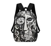 sinyumoney Mochila Infantil 3D Cubism Modern Art Portrait Mochilas Estampadas Mochila Escolar Mochilas Escolares Ligeras Mochila Divertida Y Moderna Mochila De Día Para Estudiantes Para Niños 17inch