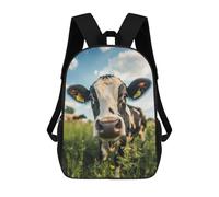 sinyumoney Mochila Infantil 3D Curious Cow in Field Mochilas Estampadas Mochila Escolar Mochilas Escolares Ligeras Mochila Divertida Y Moderna Mochila De Día Para Estudiantes Para Niños 17inch