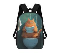sinyumoney Mochila Infantil 3D Cute Cartoon Toilet Cat Mochilas Estampadas Mochila Escolar Ligera Mochila Escolar Divertida Y Moderna Mochila De Día Para Estudiantes Para Niños 17inch