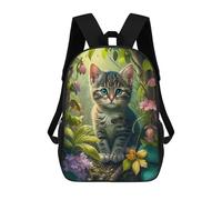 sinyumoney Mochila Infantil 3D Cute Kitten 3 Mochilas Estampadas Mochila Escolar Mochilas Escolares Ligeras Mochila Divertida Y Moderna Mochila De Día Para Estudiantes Para Niños 17inch