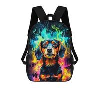 sinyumoney Mochila Infantil 3D Dachshund in Neon Colors Mochilas Estampadas Mochila Escolar Ligera Mochila Escolar Divertida Y Moderna Mochila De Día Para Estudiantes Para Niños 17inch
