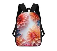 sinyumoney Mochila Infantil 3D Dahlia Floral Mochilas Estampadas Mochila Escolar Ligera Mochila Escolar Divertida Y Moderna Mochila De Día Para Estudiantes Para Niños 17inch