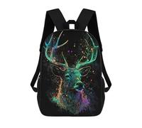 sinyumoney Mochila Infantil 3D Deer Neon Mochilas Estampadas Mochila Escolar Ligera Mochila Escolar Divertida Y Moderna Mochila De Día Para Estudiantes Para Niños 17inch