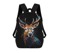 sinyumoney Mochila Infantil 3D Deer Watercolor Mochilas Estampadas Mochila Escolar Mochilas Escolares Ligeras Mochila Divertida Y Moderna Mochila De Día Para Estudiantes Para Niños 17inch