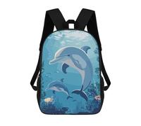sinyumoney Mochila Infantil 3D Dolphins Underwater Mochilas Estampadas Mochila Escolar Mochilas Escolares Ligeras Mochila Divertida Y Moderna Mochila De Día Para Estudiantes Para Niños 17inch