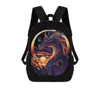sinyumoney Mochila Infantil 3D Dragon Colorful Mochilas Estampadas Mochila Escolar Mochilas Escolares Ligeras Mochila Divertida Y Moderna Mochila De Día Para Estudiantes Para Niños 17inch