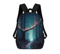 sinyumoney Mochila Infantil 3D Dreamy Fantasy Forest Mochilas Estampadas Mochila Escolar Ligera Mochila Escolar Divertida Y Moderna Mochila De Día Para Estudiantes Para Niños 17inch