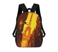sinyumoney Mochila Infantil 3D Eiffel Tower View Mochilas Estampadas Mochila Escolar Mochilas Escolares Ligeras Mochila Divertida Y Moderna Mochila De Día Para Estudiantes Para Niños 17inch