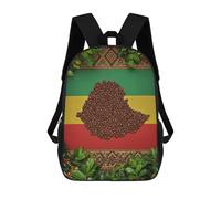 sinyumoney Mochila Infantil 3D Ethiopia Coffee Beans Map Mochilas Estampadas Mochila Escolar Mochilas Escolares Ligeras Mochila Divertida Y Moderna Mochila De Día Para Estudiantes Para Niños 17inch