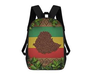 sinyumoney Mochila Infantil 3D Ethiopia Coffee Beans Map Mochilas Estampadas Mochila Escolar Mochilas Escolares Ligeras Mochila Divertida Y Moderna Mochila De Día Para Estudiantes Para Niños 17inch