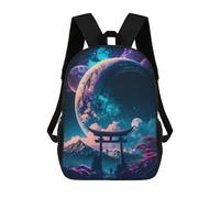 sinyumoney Mochila Infantil 3D Fantasy Night Japan Mochilas Estampadas Mochila Escolar Ligera Mochila Escolar Divertida Y Moderna Mochila De Día Para Estudiantes Para Niños 17inch