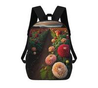 sinyumoney Mochila Infantil 3D Field of Dahlias Mochilas Estampadas Mochila Escolar Ligera Mochila Escolar Divertida Y Moderna Mochila De Día Para Estudiantes Para Niños 17inch