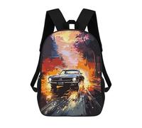 sinyumoney Mochila Infantil 3D Fire Car on Street Mochilas Estampadas Mochila Escolar Mochilas Escolares Ligeras Mochila Divertida Y Moderna Mochila De Día Para Estudiantes Para Niños 17inch