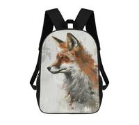 sinyumoney Mochila Infantil 3D Fox Elegance Painting Mochilas Estampadas Mochila Escolar Mochilas Escolares Ligeras Mochila Divertida Y Moderna Mochila De Día Para Estudiantes Para Niños 17inch