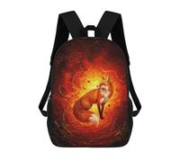 sinyumoney Mochila Infantil 3D Fox in Fiery Vortex Digital Art Mochilas Estampadas Mochila Escolar Ligera Mochila Escolar Divertida Y Moderna Mochila De Día Para Estudiantes Para Niños 17inch
