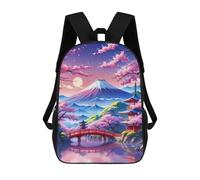 sinyumoney Mochila Infantil 3D Fuji Japanese Beautiful Mochilas Estampadas Mochila Escolar Ligera Mochila Escolar Divertida Y Moderna Mochila De Día Para Estudiantes Para Niños 17inch