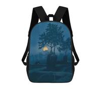 sinyumoney Mochila Infantil 3D Full Moon At Gamo Mochilas Estampadas Mochila Escolar Ligera Mochila Escolar Divertida Y Moderna Mochila De Día Para Estudiantes Para Niños 17inch
