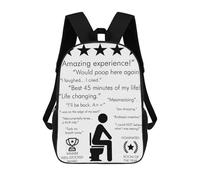 sinyumoney Mochila Infantil 3D FUNNY BATHROOM Reviews Mochilas Estampadas Mochila Escolar Mochilas Escolares Ligeras Mochila Divertida Y Moderna Mochila De Día Para Estudiantes Para Niños 17inch