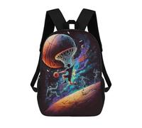 sinyumoney Mochila Infantil 3D Galactic Basketball Odyssey Mochilas Estampadas Mochila Escolar Mochilas Escolares Ligeras Mochila Divertida Y Moderna Mochila De Día Para Estudiantes Para Niños 17inch