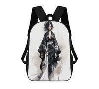 sinyumoney Mochila Infantil 3D Geisha in Black Mochilas Estampadas Mochila Escolar Mochilas Escolares Ligeras Mochila Divertida Y Moderna Mochila De Día Para Estudiantes Para Niños 17inch