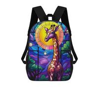 sinyumoney Mochila Infantil 3D Giraffe Colorful Stained Mochilas Estampadas Mochila Escolar Ligera Mochila Escolar Divertida Y Moderna Mochila De Día Para Estudiantes Para Niños 17inch