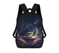 sinyumoney Mochila Infantil 3D Glowing Abstract Moon Mochilas Estampadas Mochila Escolar Mochilas Escolares Ligeras Mochila Divertida Y Moderna Mochila De Día Para Estudiantes Para Niños 17inch