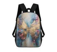 sinyumoney Mochila Infantil 3D Golden Butterfly Mochilas Estampadas Mochila Escolar Mochilas Escolares Ligeras Mochila Divertida Y Moderna Mochila De Día Para Estudiantes Para Niños 17inch