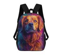 sinyumoney Mochila Infantil 3D Golden Retriever Pop Art Portrait Mochilas Estampadas Mochila Escolar Ligera Mochila Escolar Divertida Y Moderna Mochila De Día Para Estudiantes Para Niños 17inch