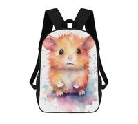 sinyumoney Mochila Infantil 3D Guinea Pig Watercolors Mochilas Estampadas Mochila Escolar Ligera Mochila Escolar Divertida Y Moderna Mochila De Día Para Estudiantes Para Niños 17inch