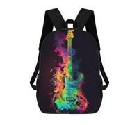 sinyumoney Mochila Infantil 3D Guitar Colorful Music Mochilas Estampadas Mochila Escolar Mochilas Escolares Ligeras Mochila Divertida Y Moderna Mochila De Día Para Estudiantes Para Niños 17inch