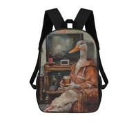 sinyumoney Mochila Infantil 3D Half Duck Half Human Beer Mochilas Estampadas Mochila Escolar Ligera Mochila Escolar Divertida Y Moderna Mochila De Día Para Estudiantes Para Niños 17inch