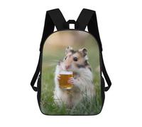 sinyumoney Mochila Infantil 3D Hamster Sipping A Beer Mochilas Estampadas Mochila Escolar Mochilas Escolares Ligeras Mochila Divertida Y Moderna Mochila De Día Para Estudiantes Para Niños 17inch