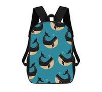 sinyumoney Mochila Infantil 3D Humpback Whales Mochilas Estampadas Mochila Escolar Mochilas Escolares Ligeras Mochila Divertida Y Moderna Mochila De Día Para Estudiantes Para Niños 17inch