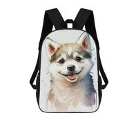 sinyumoney Mochila Infantil 3D Husky Cute Watercolor Mochilas Estampadas Mochila Escolar Ligera Mochila Escolar Divertida Y Moderna Mochila De Día Para Estudiantes Para Niños 17inch