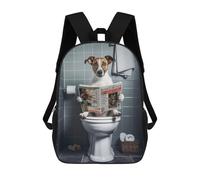 sinyumoney Mochila Infantil 3D Jack Russell on The Toilet Mochilas Estampadas Mochila Escolar Mochilas Escolares Ligeras Mochila Divertida Y Moderna Mochila De Día Para Estudiantes Para Niños 17inch