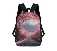 sinyumoney Mochila Infantil 3D Japan Road And Sakura Tree Mochilas Estampadas Mochila Escolar Ligera Mochila Escolar Divertida Y Moderna Mochila De Día Para Estudiantes Para Niños 17inch
