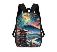 sinyumoney Mochila Infantil 3D Japanese Landscape Mochilas Estampadas Mochila Escolar Ligera Mochila Escolar Divertida Y Moderna Mochila De Día Para Estudiantes Para Niños 17inch