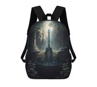 sinyumoney Mochila Infantil 3D King Sword Mochilas Estampadas Mochila Escolar Ligera Mochila Escolar Divertida Y Moderna Mochila De Día Para Estudiantes Para Niños 17inch