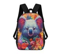 sinyumoney Mochila Infantil 3D Koala Flower Portrait Mochilas Estampadas Mochila Escolar Mochilas Escolares Ligeras Mochila Divertida Y Moderna Mochila De Día Para Estudiantes Para Niños 17inch