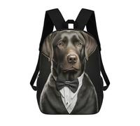 sinyumoney Mochila Infantil 3D Labrador Dog with A Tuxedo Mochilas Estampadas Mochila Escolar Mochilas Escolares Ligeras Mochila Divertida Y Moderna Mochila De Día Para Estudiantes Para Niños 17inch