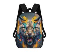 sinyumoney Mochila Infantil 3D LYNX Panorama Set Middle Mochilas Estampadas Mochila Escolar Mochilas Escolares Ligeras Mochila Divertida Y Moderna Mochila De Día Para Estudiantes Para Niños 17inch