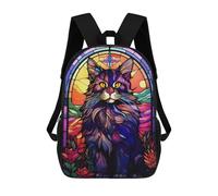 sinyumoney Mochila Infantil 3D Maine Coon Pop Art Stained Mochilas Estampadas Mochila Escolar Ligera Mochila Escolar Divertida Y Moderna Mochila De Día Para Estudiantes Para Niños 17inch