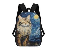 sinyumoney Mochila Infantil 3D Maine Coon Starry Night Mochilas Estampadas Mochila Escolar Ligera Mochila Escolar Divertida Y Moderna Mochila De Día Para Estudiantes Para Niños 17inch