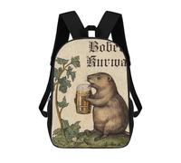 sinyumoney Mochila Infantil 3D Medieval Bober Kurwa Beer Mochilas Estampadas Mochila Escolar Mochilas Escolares Ligeras Mochila Divertida Y Moderna Mochila De Día Para Estudiantes Para Niños 17inch